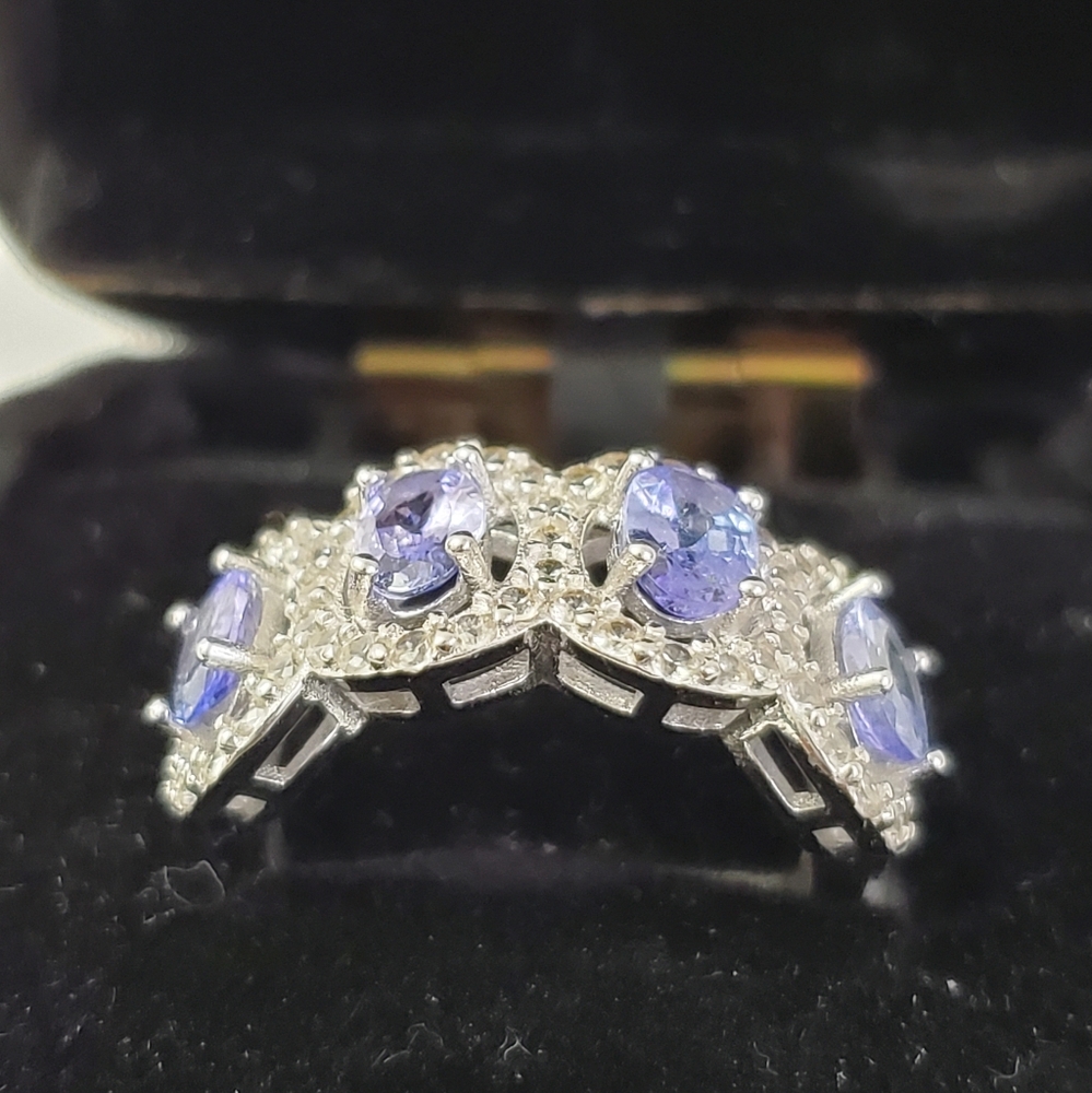 Twilight Symphony Sterling Silver 925 Tanzanite Ring - Picture 5 of 13